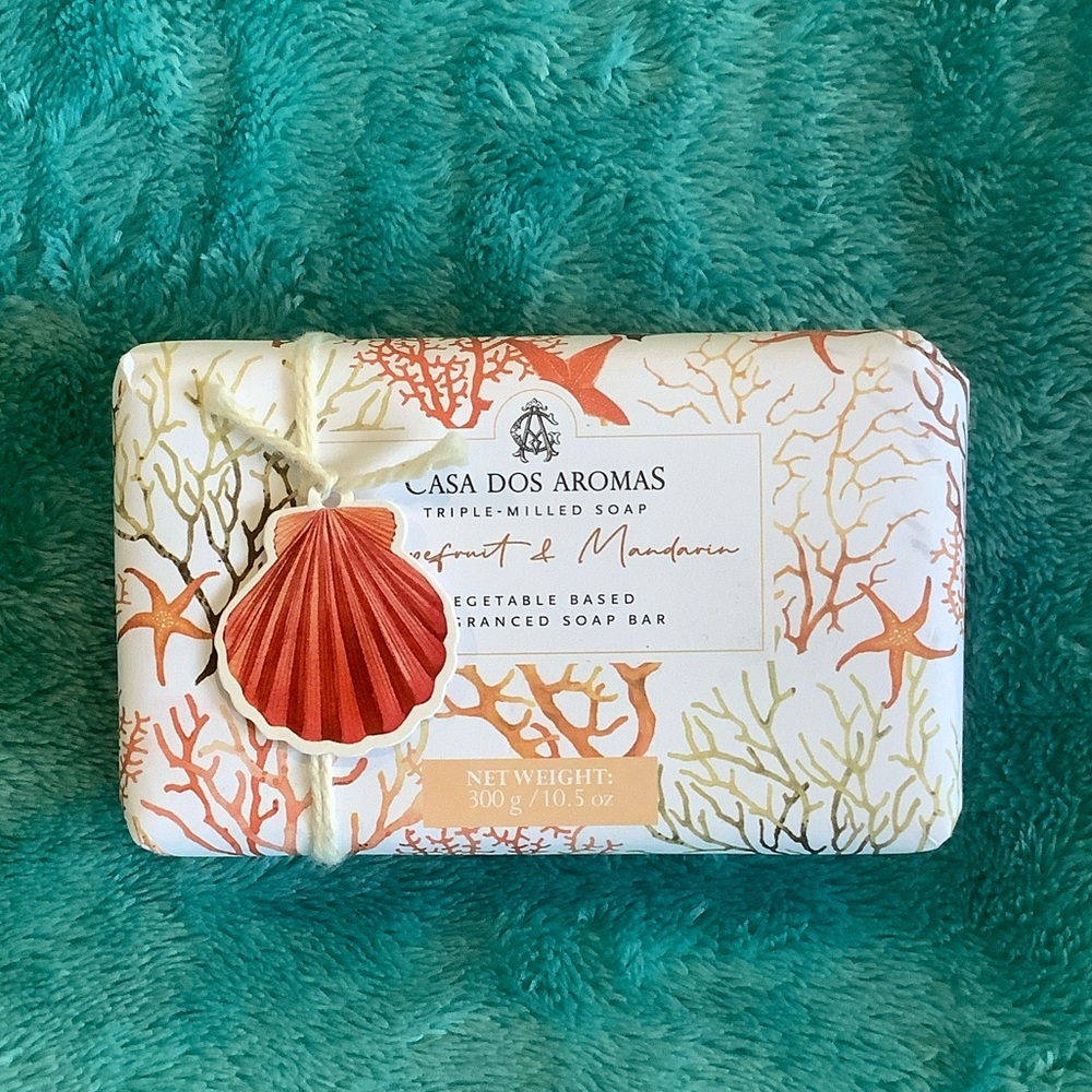 Casa Dos Aromas Scented Grapefruit Mandarin Large NWT 10.5 oz Soap Artisan Bar